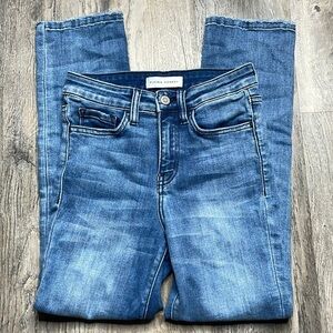 Flying Monkey Women’s Arlo High Rise Ankle Skinny Jeans with Uneven Hem, size 24